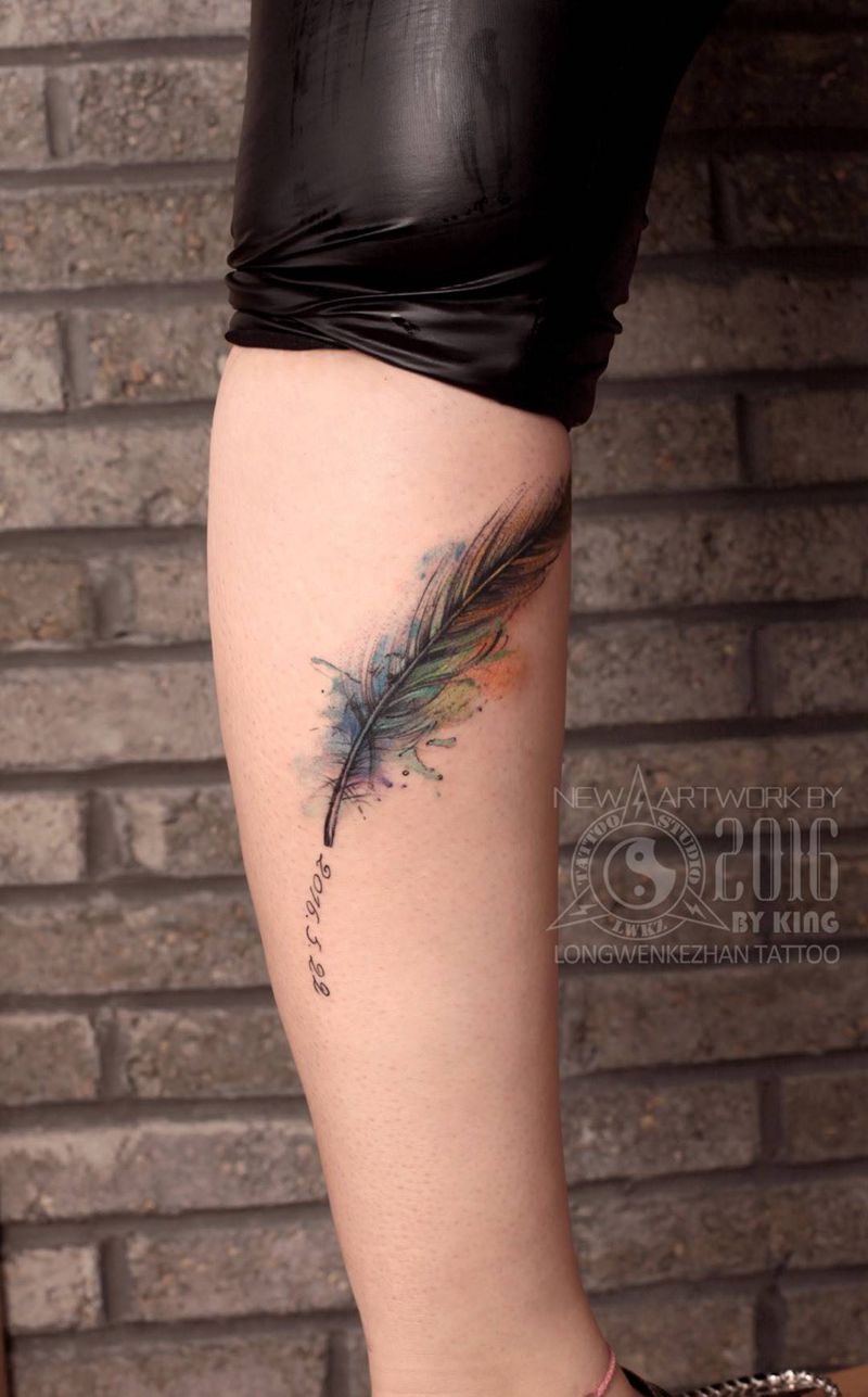 龙纹刻战刺青工作室出品纹身图片_成品腿部欧美原创纹身图案