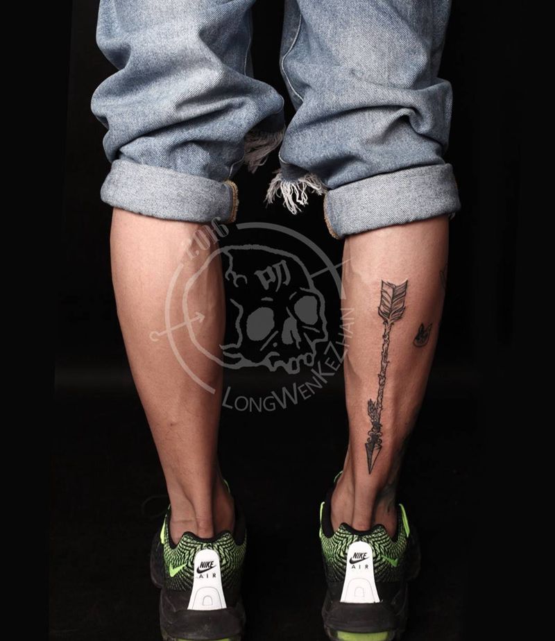 龙纹刻战刺青出品纹身图片_成品腿部欧美纹身图案