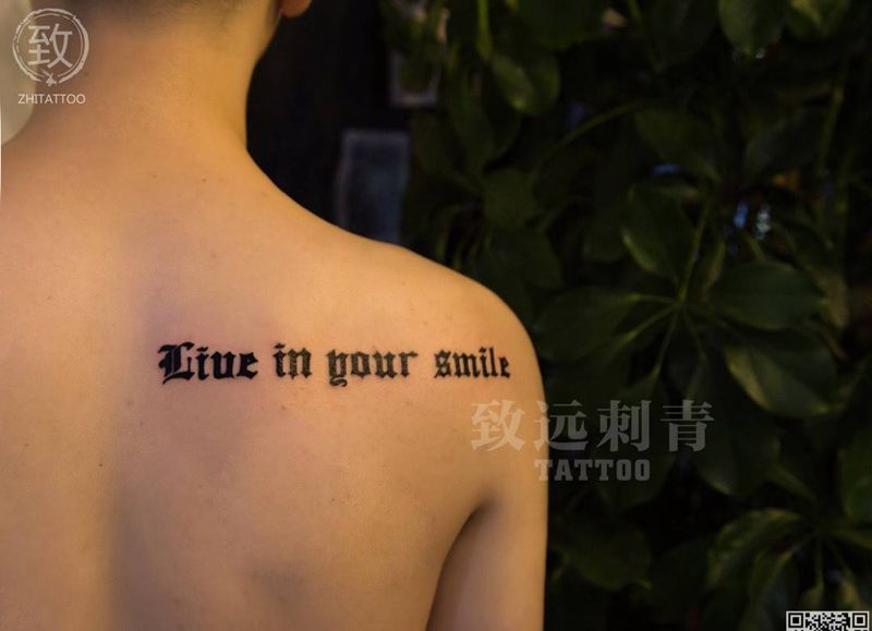 英文纹身图片_成品原创背部手臂清新纹身图案