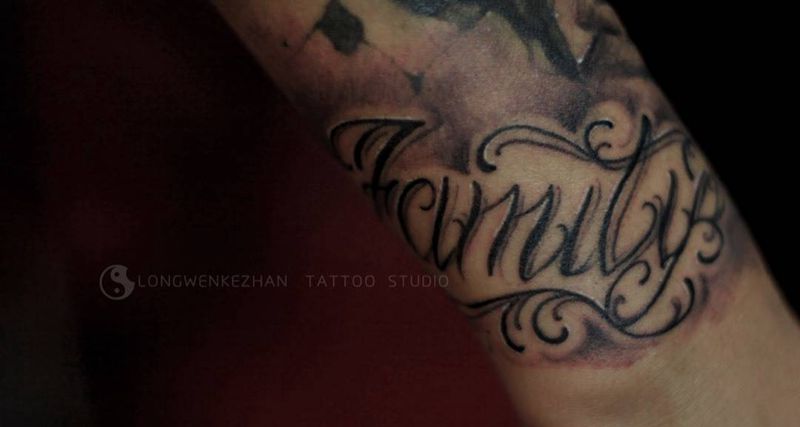 奇卡诺字体纹身图片_成品手部清新字符纹身图案