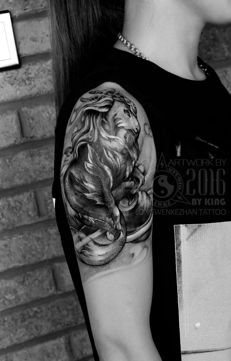 龙纹刻战刺青工作室出品纹身图片_成品手臂欧美原创纹身图案