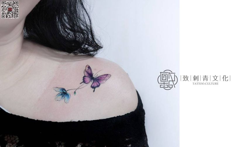 花蝴蝶纹身图片