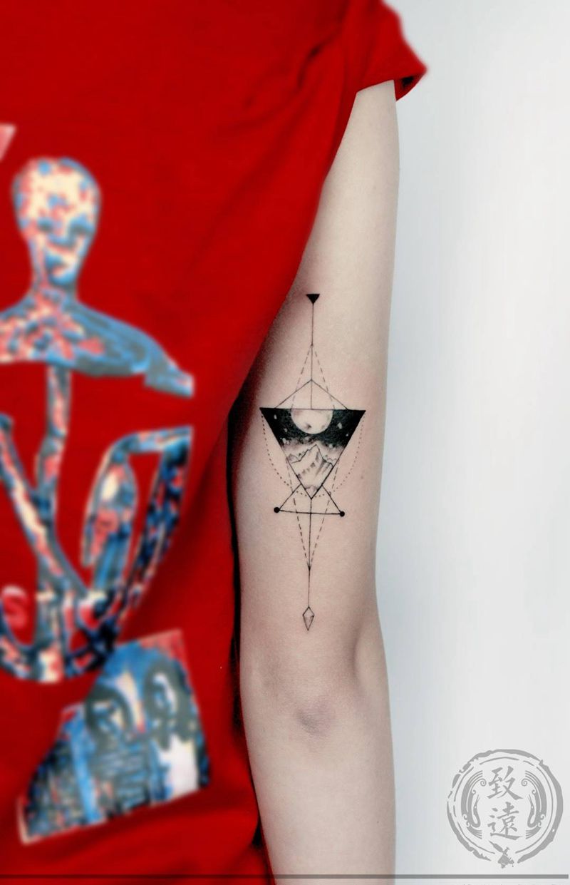 几何小图by：申申纹身图片_成品手臂清新几何原创纹身图案