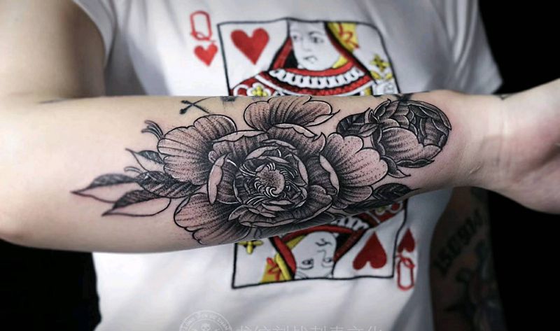 韩风花花纹身图片