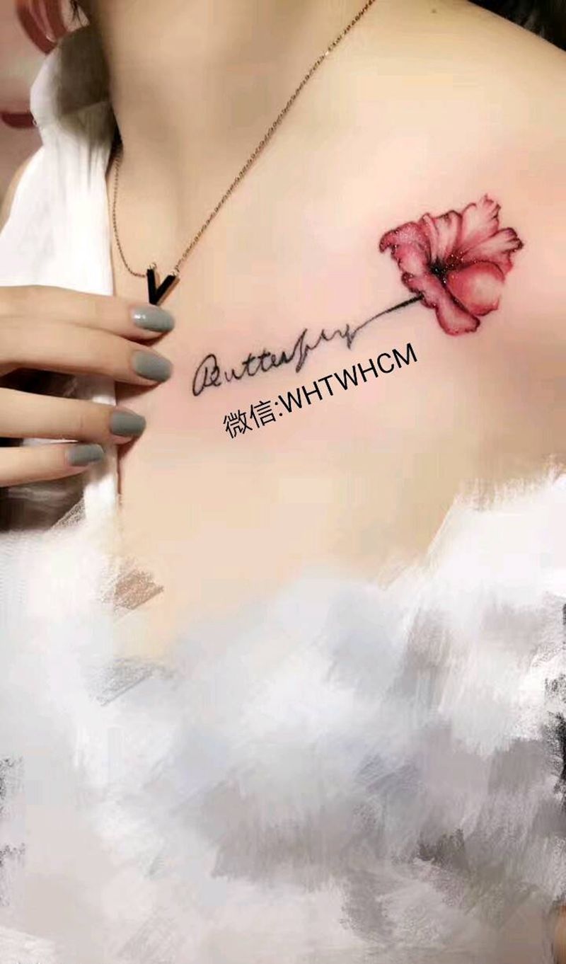 小清新纹身图片_肩部欧美清新植物成品纹身图案