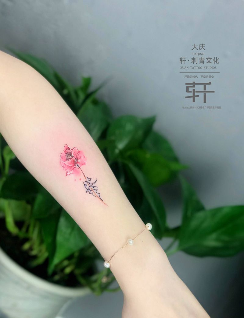 蔷薇花纹身图片_手臂纹身图案