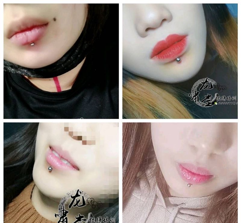 唇钉纹身图片