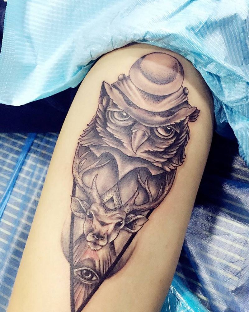 猫头鹰纹身图片