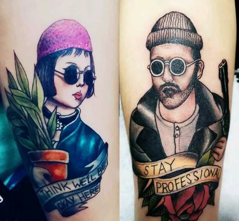 这个杀手不太冷纹身图片_手臂New School纹身图案