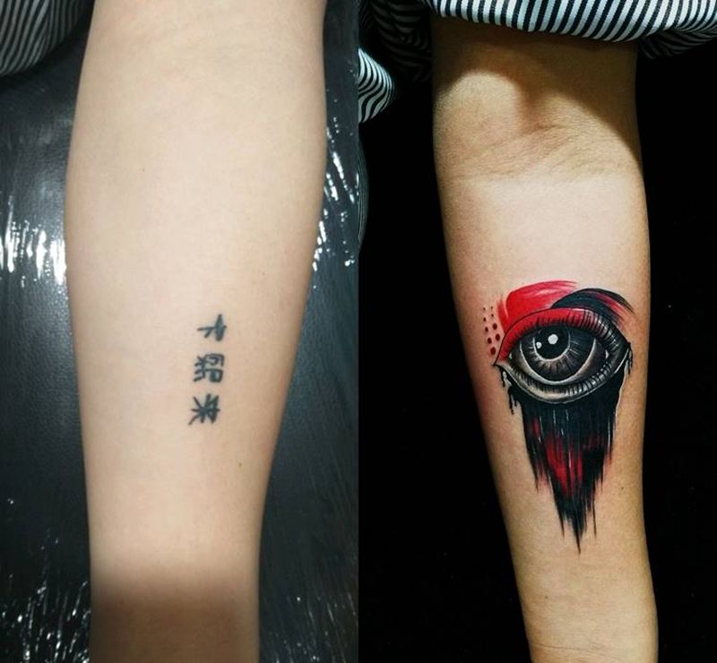 遮盖纹身图片
