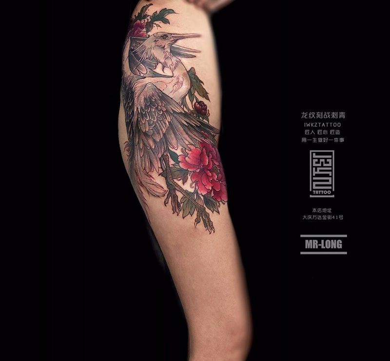 龙纹刻战刺青文化机构纹身图片_腿部臀部纹身图案