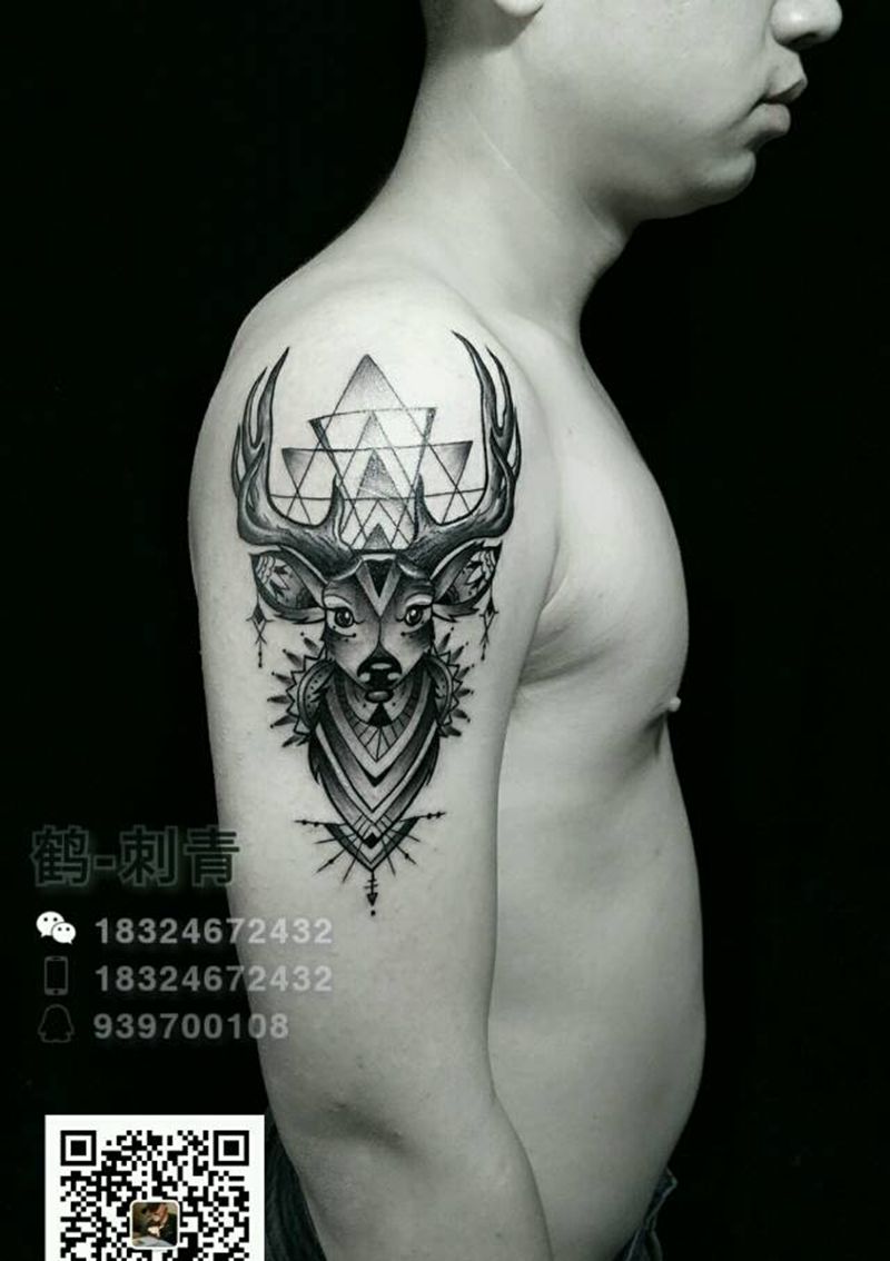 欧美鹿纹身图片