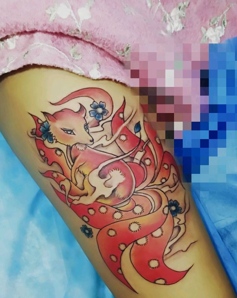 九尾狐纹身图片