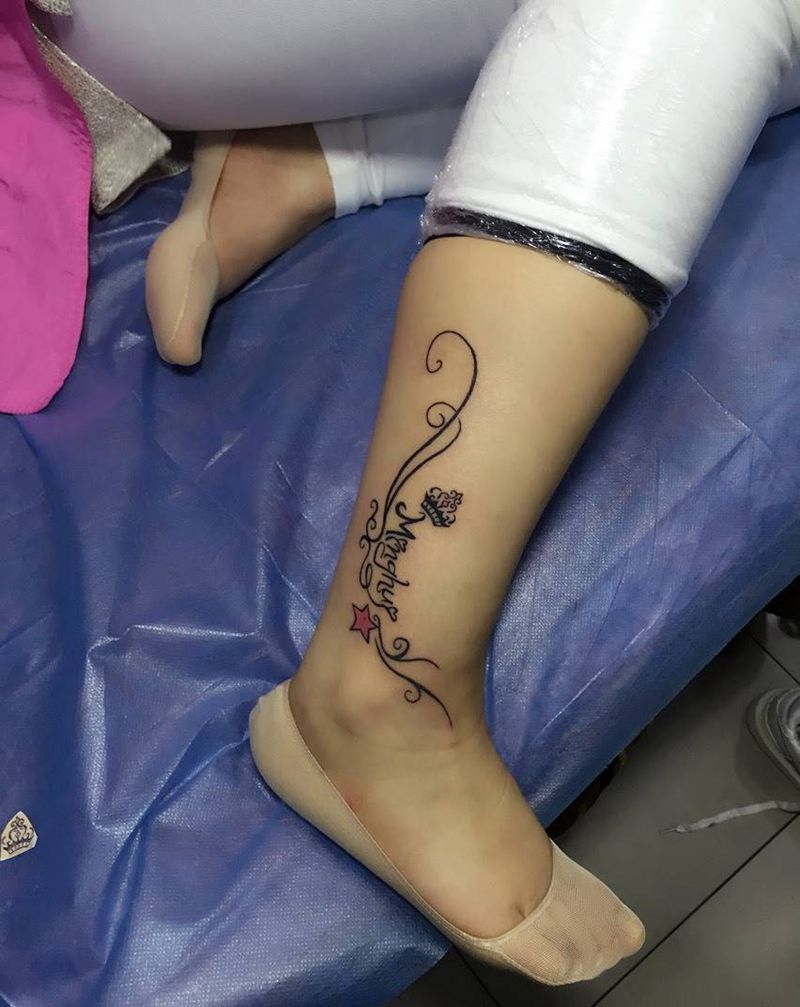 脚踝纹身清新小图预约电话微信135555纹身图片