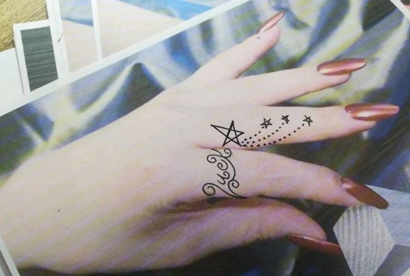 手指小纹身纹身图片_手部纹身图案