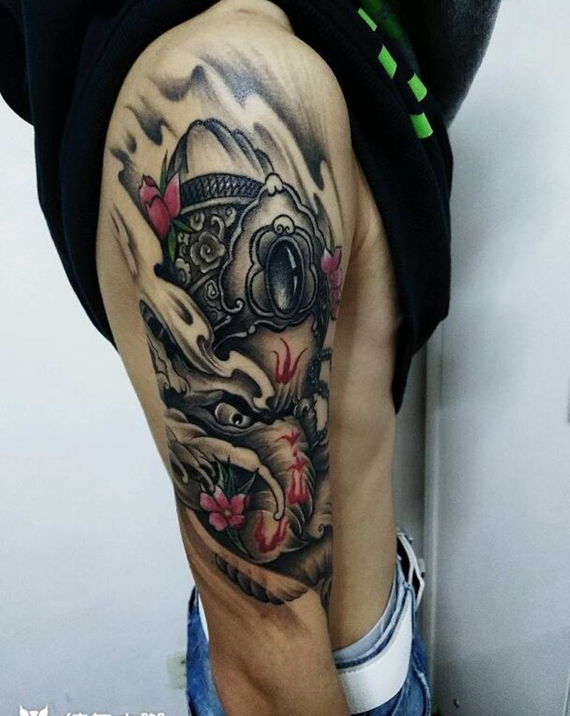 象神恢复后效果纹身图片