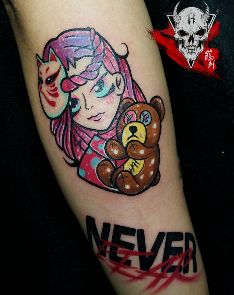 拼凑小图，纹身图片_手臂New School纹身图案