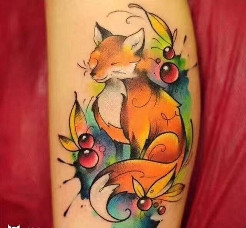 彩色泼墨大神作品纹身图片