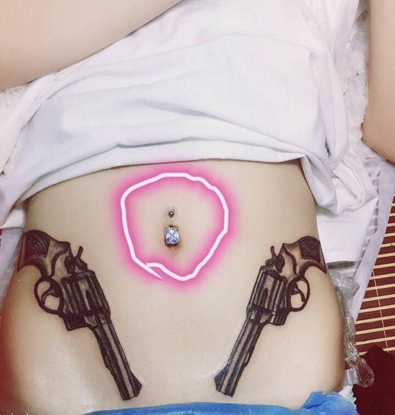 脐钉13555577695纹身图片