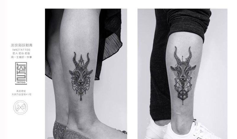 龙纹刻战出品纹身图片_腿部纹身图案
