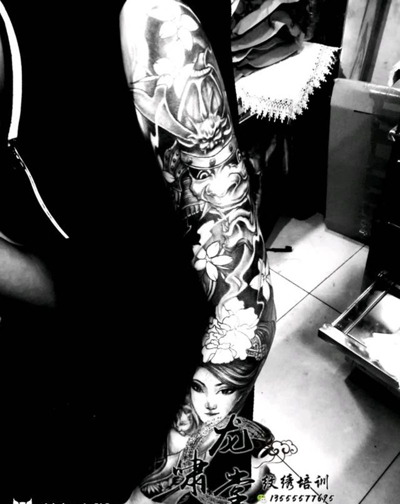 花臂一根纹身图片