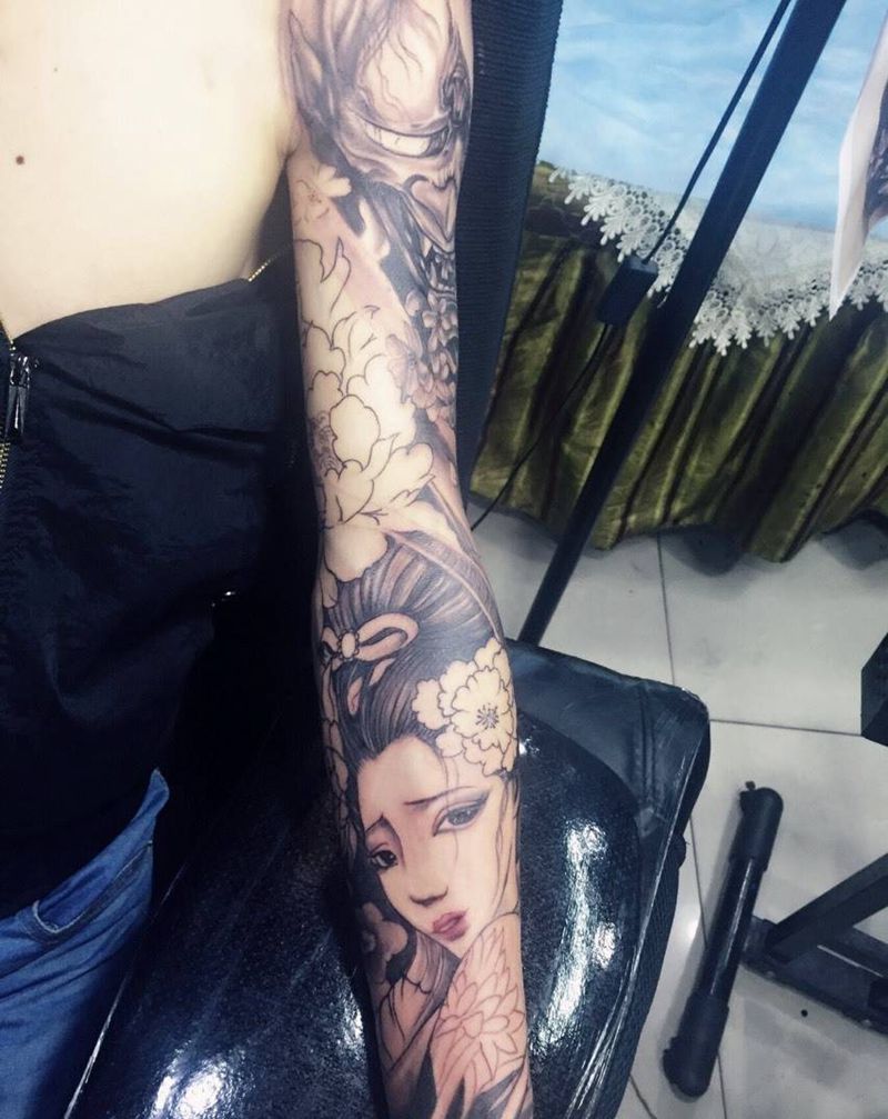 花臂待续纹身图片