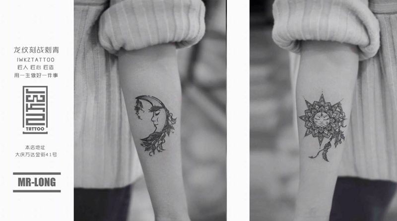 龙纹刻战纹身图片