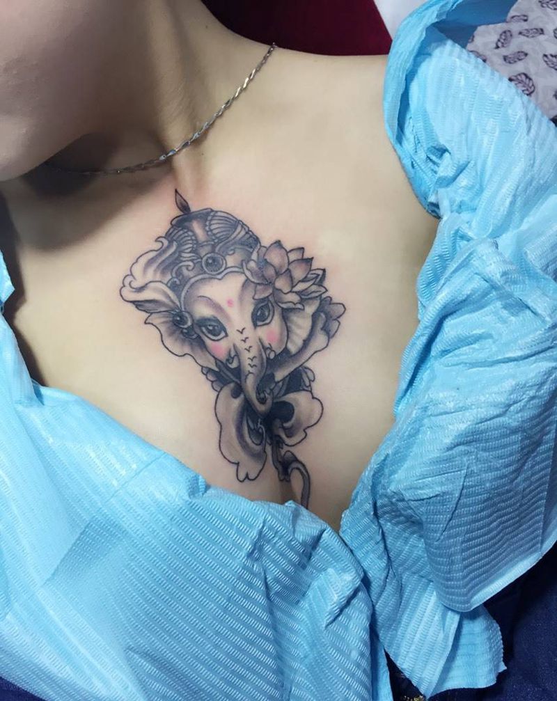 小像财神纹身图片