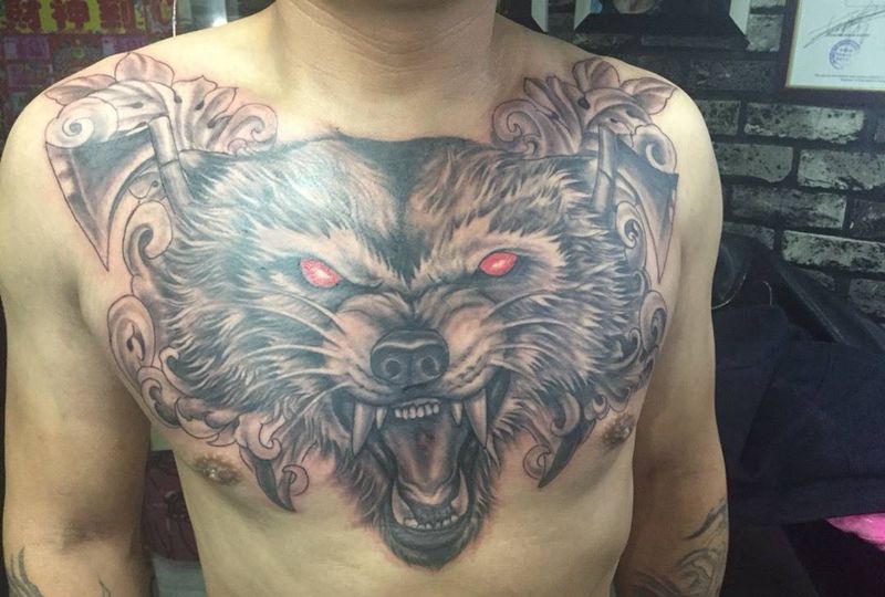 狼13555577695纹身图片