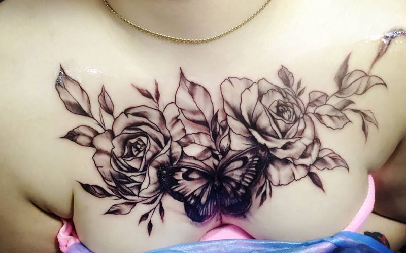 花胸纹身图片