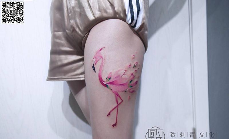 火烈鸟纹身图片