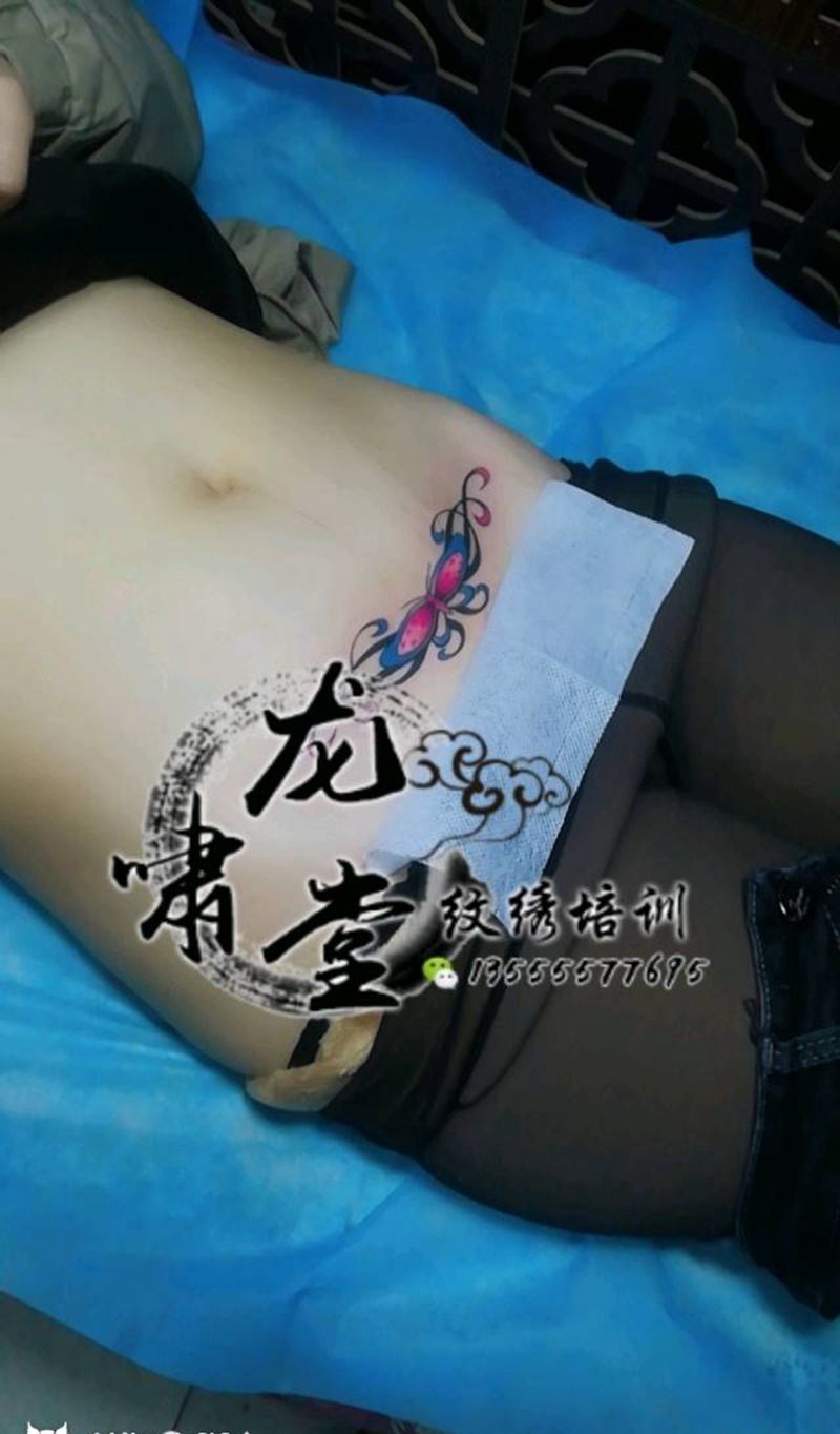 剖腹产疤痕遮盖纹身图片_腹部纹身图案