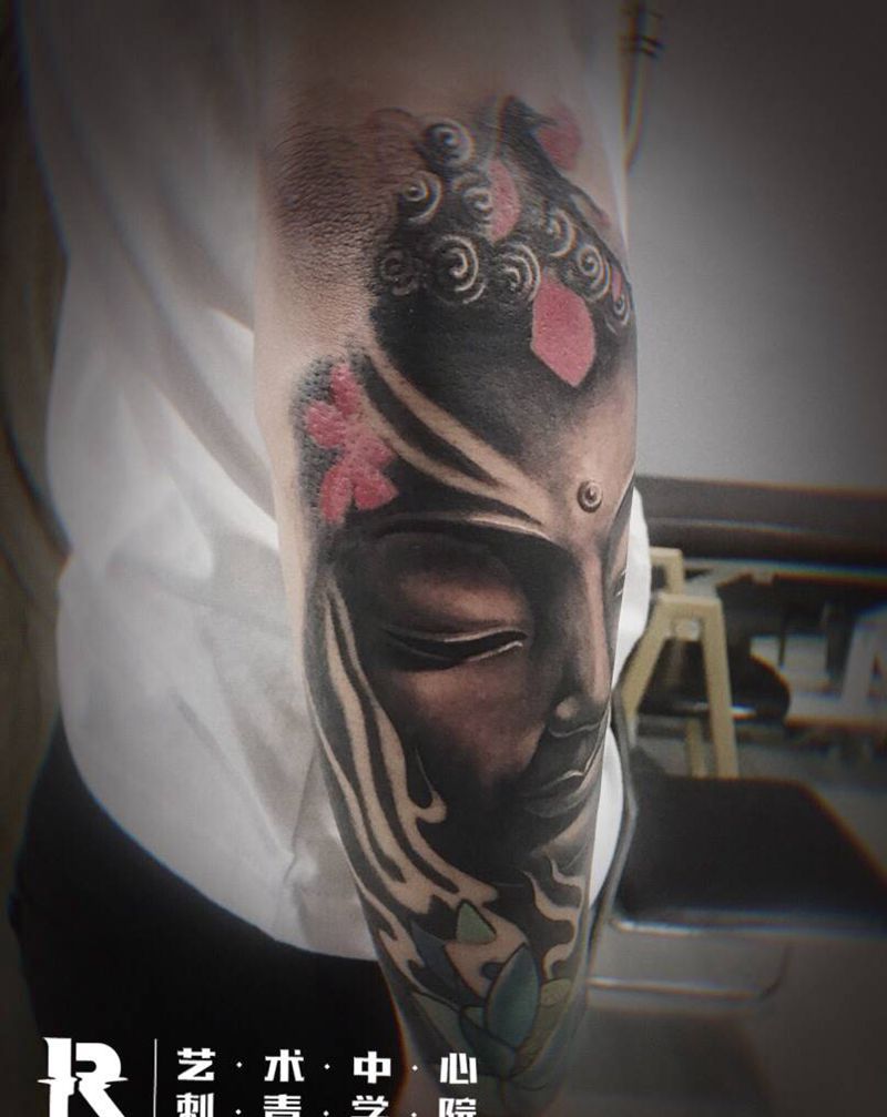 佛头纹身图片_手臂纹身图案