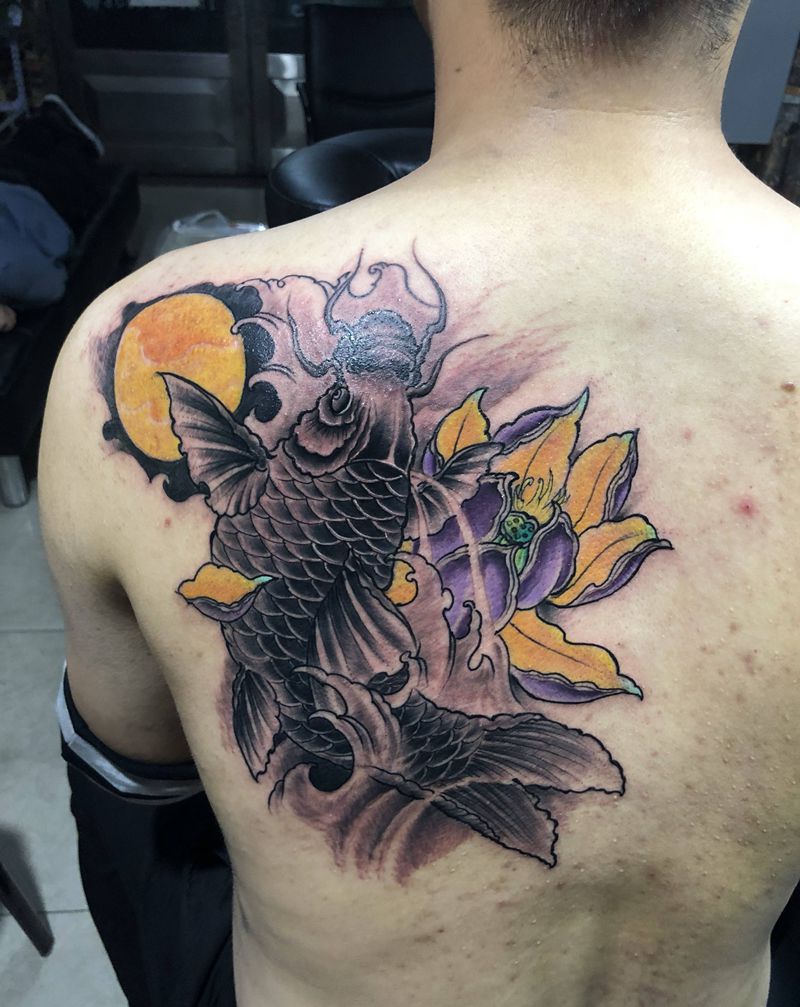 鲤鱼纹身图片_新传统纹身图案