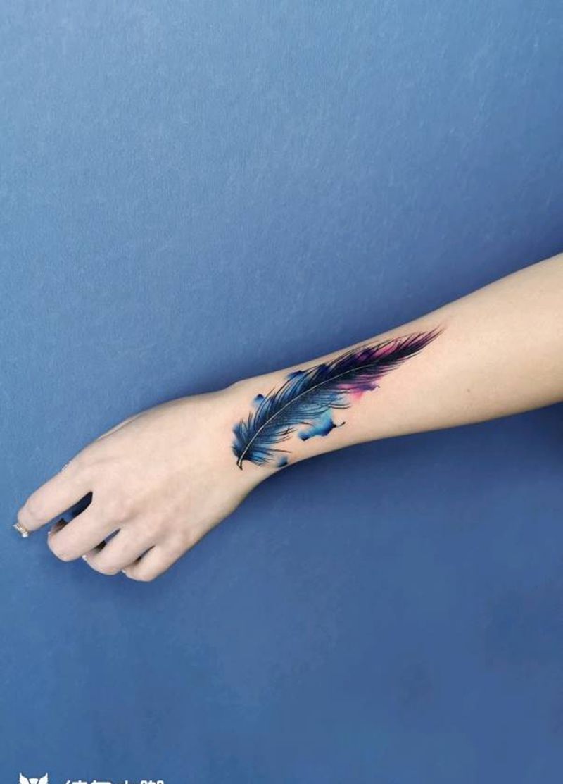 遮盖(手腕)纹身图片_手臂水墨水彩纹身图案