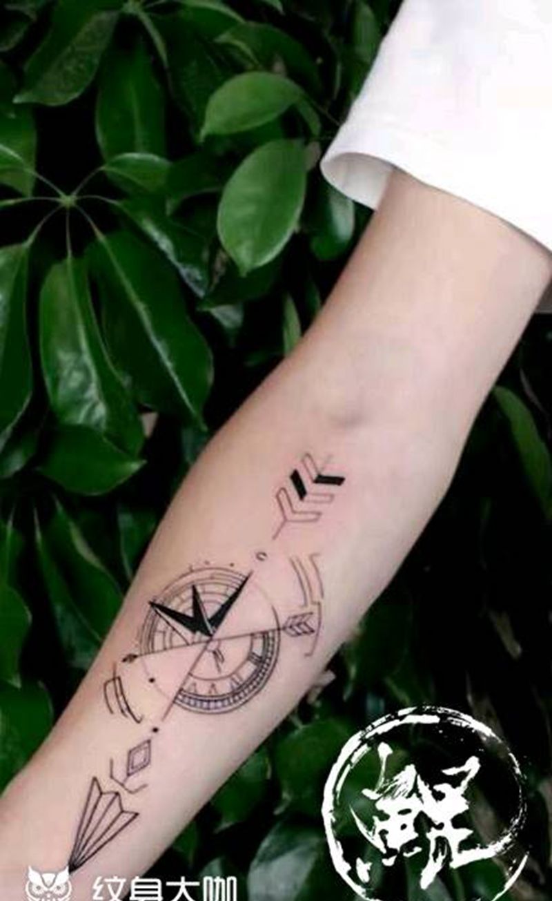 小臂纹身图片_手臂清新字符图腾原创成品纹身图案