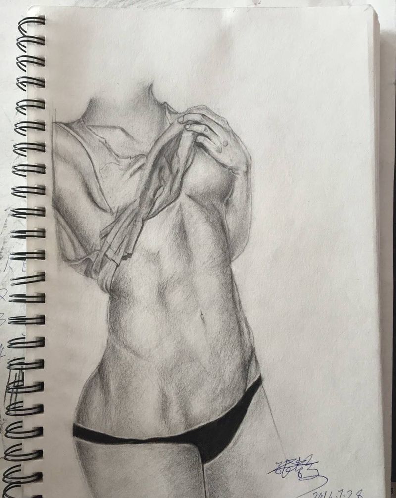 人体艺术纹身图片_人物写实插画原创纹身图案