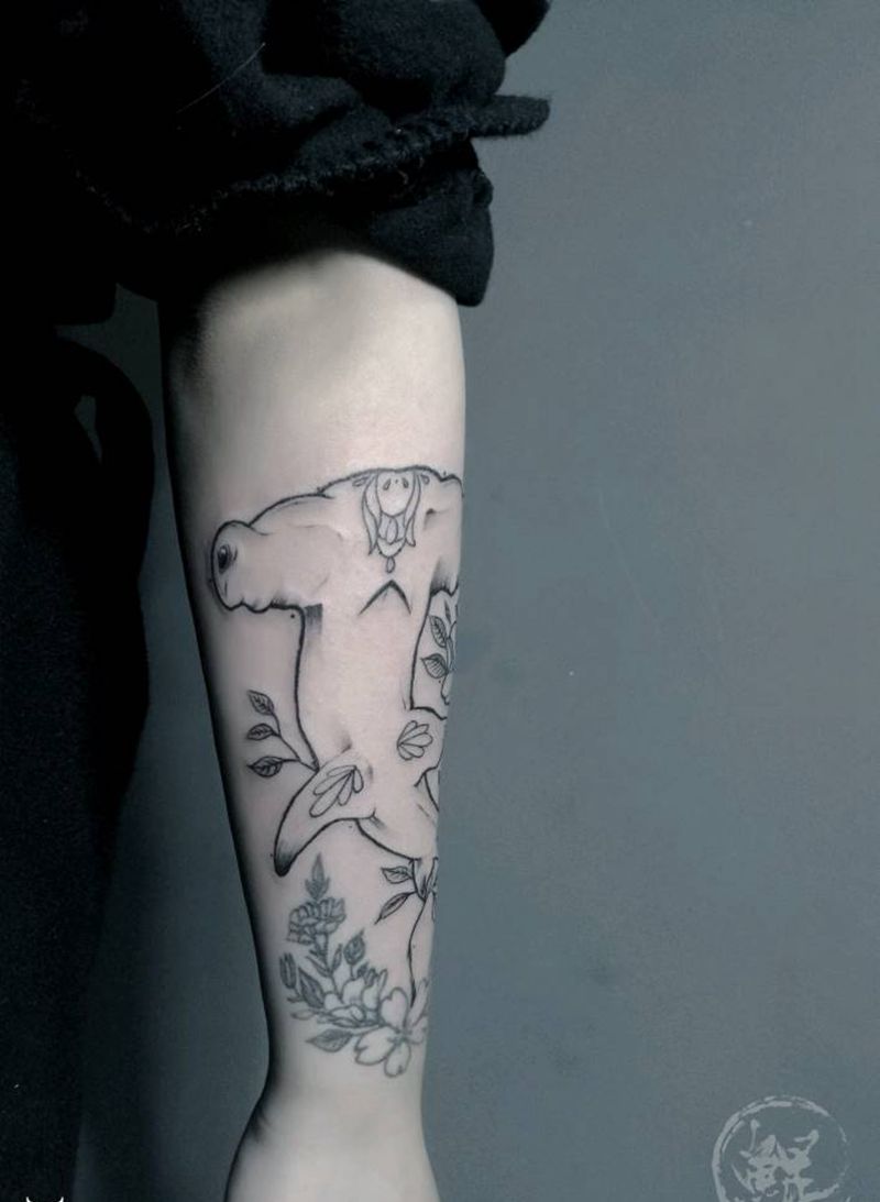 小臂纹身图片_手臂清新几何字符动物植物静物图腾原创成品纹身图案