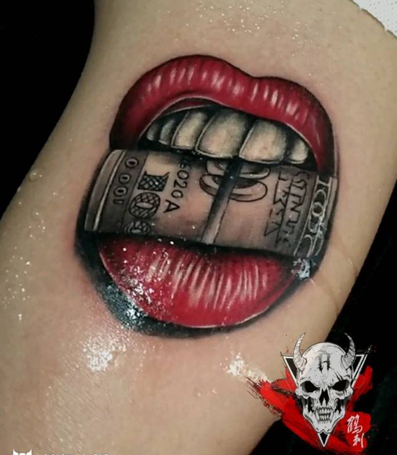 大板牙纹身图片