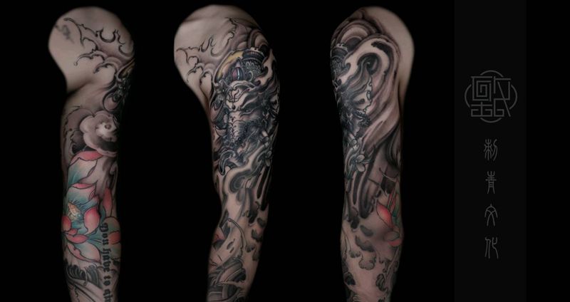 (修改+遮盖)纹身图片_新传统纹身图案