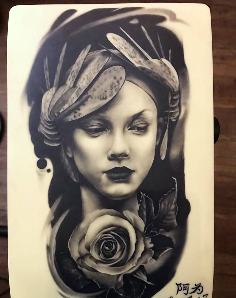 欧美，练习皮纹身图片