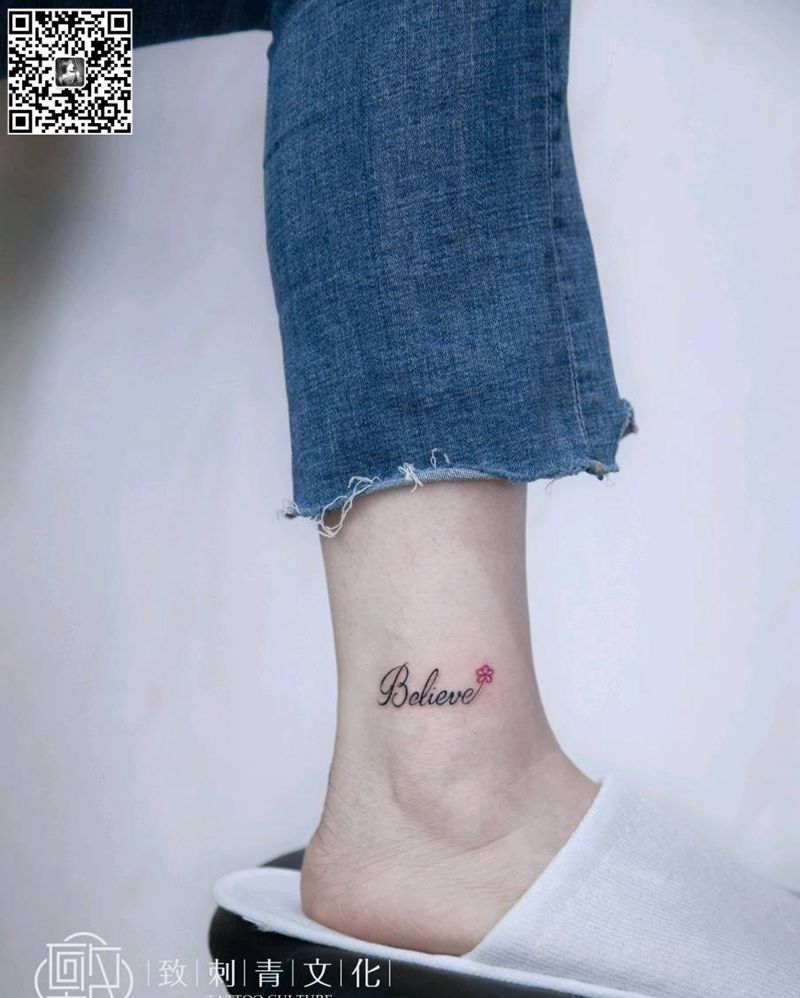 脚踝纹身图片_脚部清新几何植物静物图腾原创成品纹身图案