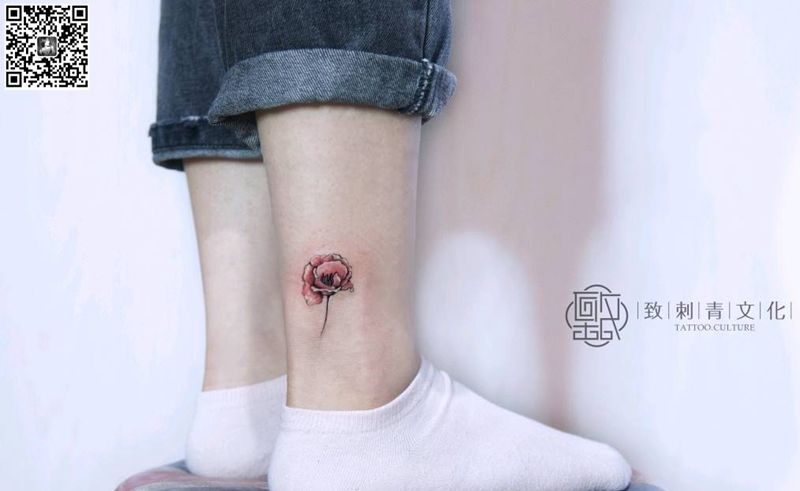 小腿纹身图片_腿部脚部清新植物静物原创成品纹身图案