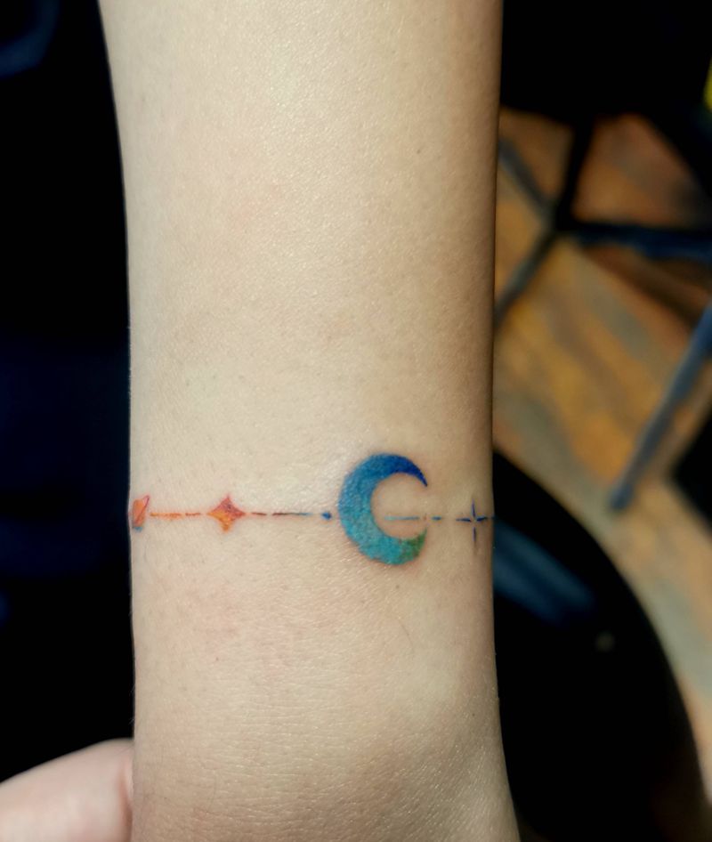 小清新纹身图片_手臂水彩纹身图案