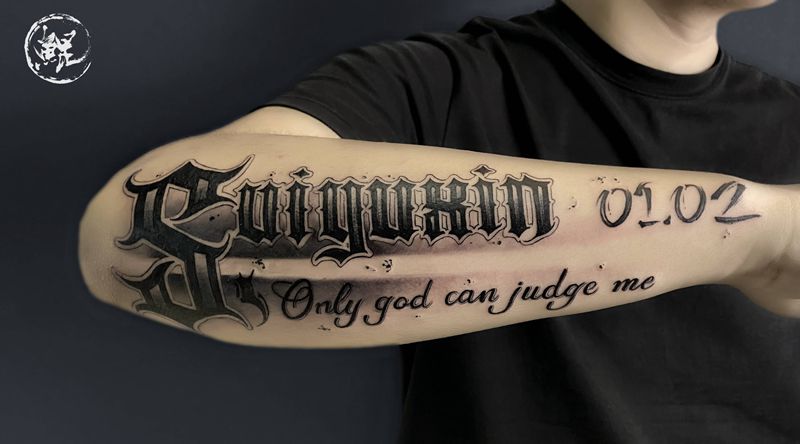 花体字(小臂外侧)纹身图片_手臂花体字纹身图案