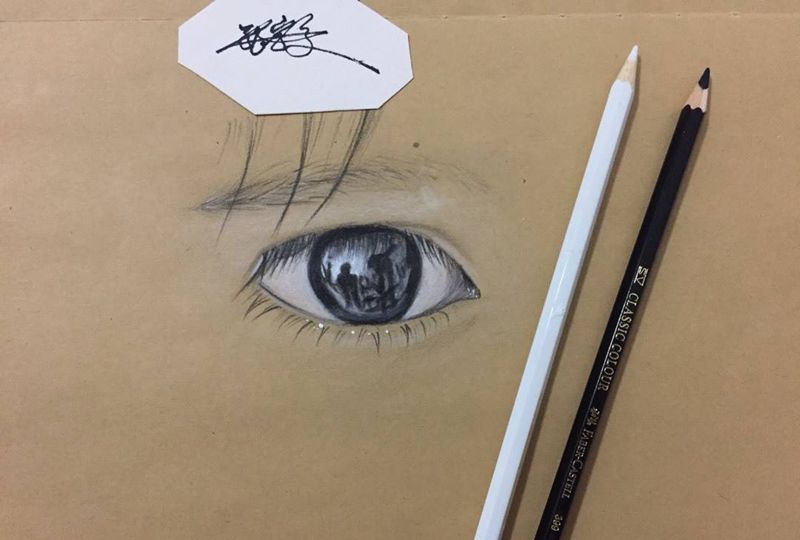 眼睛心灵的窗纹身图片_清新写实手稿原创纹身图案