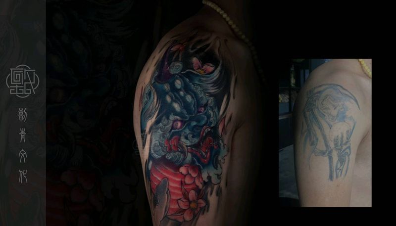 遮盖纹身图片_新传统纹身图案