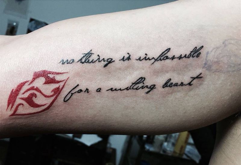 清新唇印纹身图片_原创情侣清新成品纹身图案