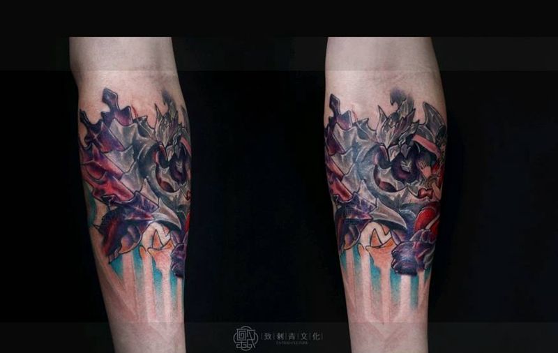 干将莫邪纹身图片_手臂纹身图案