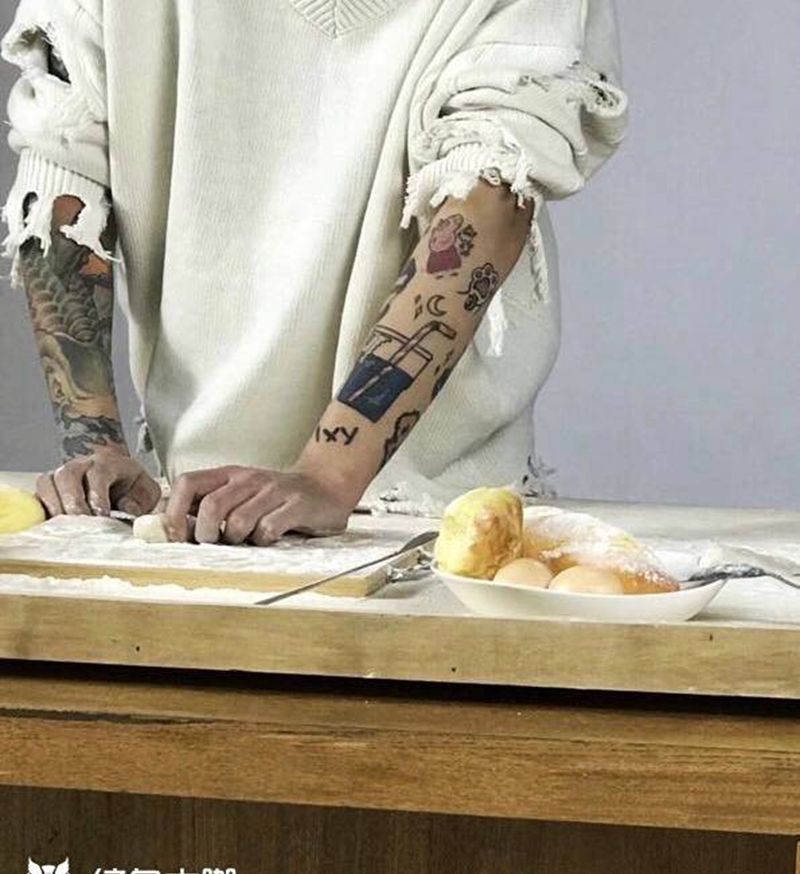 买家秀纹身图片_原创人物清新传统手臂成品纹身图案